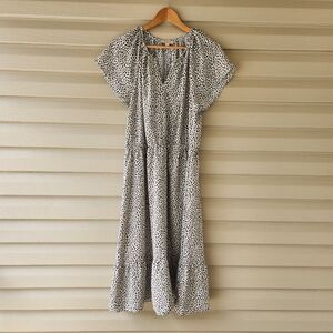 Loft leopard print midi dress size 16